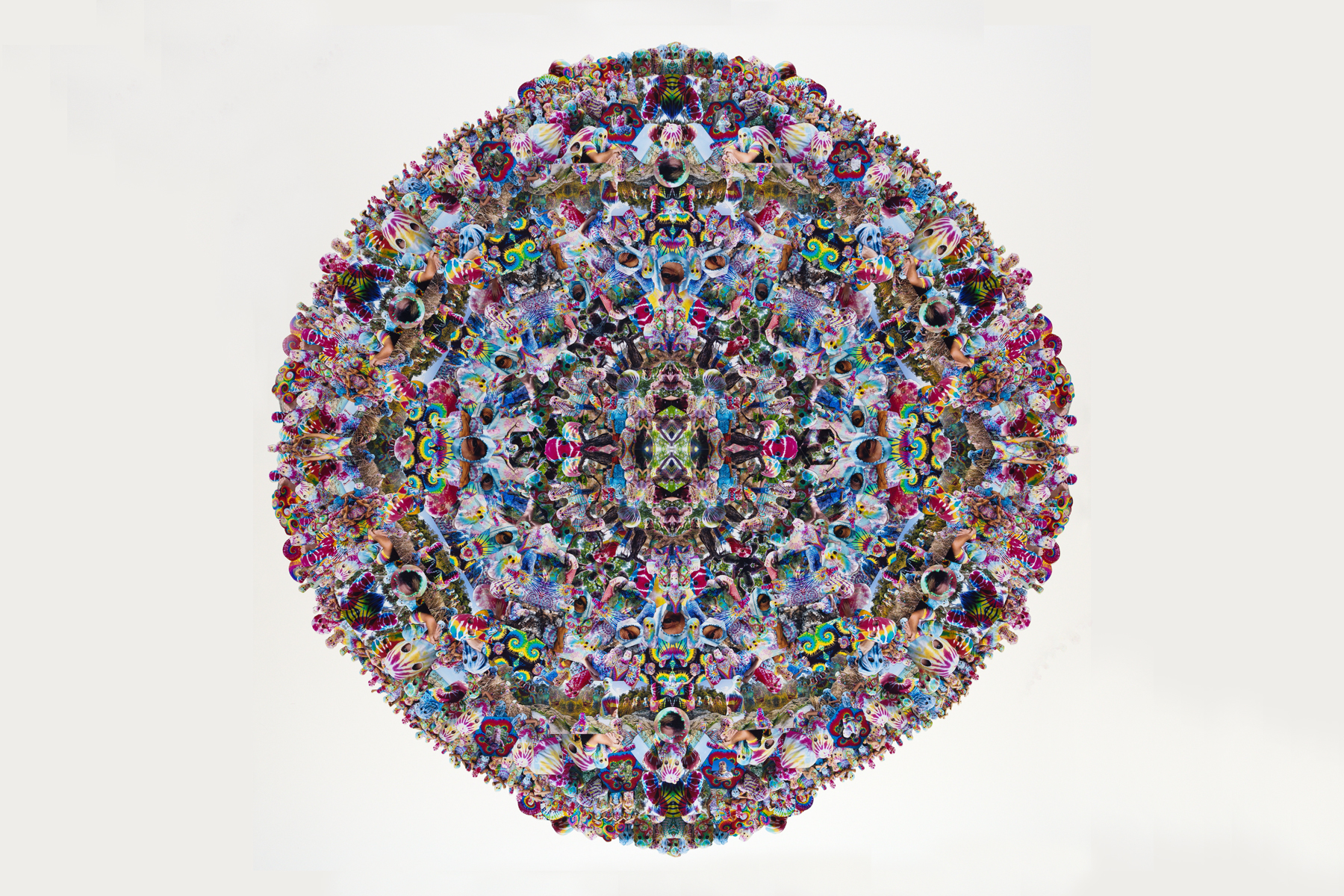 Jemima Wyman / Pairrebeener people / Australia b.1977 / Aggregrate Icon (Kaleidoscopic Catchment) 2014 / Hand-cut digital photographs and archival tape 205cm (diam.) / Purchased 2014. Queensland Art Gallery | Gallery of Modern Art Foundation Grant / Collection: QAGOMA, Brisbane / © Jemima Wyman