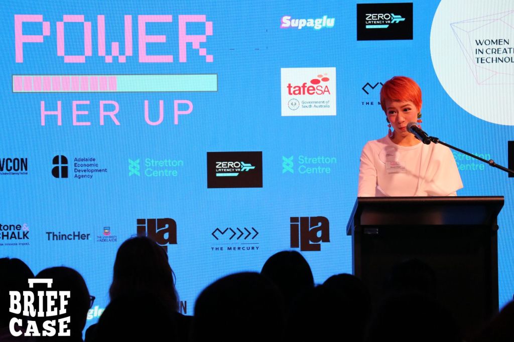 Women in Creative Technologies founder Onnie Chan launches the new Power Her Up program. Photo: Supplied