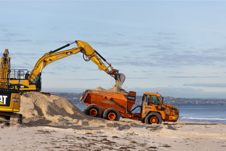 Thumbnail for Truckloads of beach sand washed away in high tide