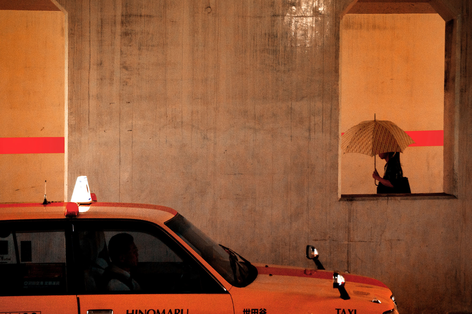 Rainy taxi, Tokyo.