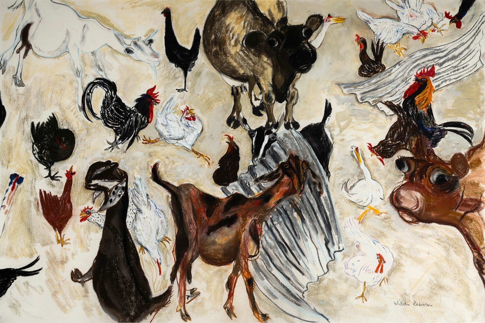 Early farmyard 1983 is one of the works by William Robinson that you will see at Philip Bacon Galleries