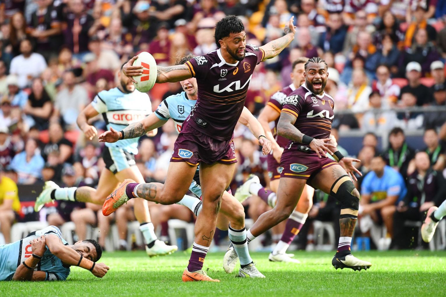 Brisbane forward Xavier Willison is taking his game to another level as a genuine wrecking ball. Photo: AAP
