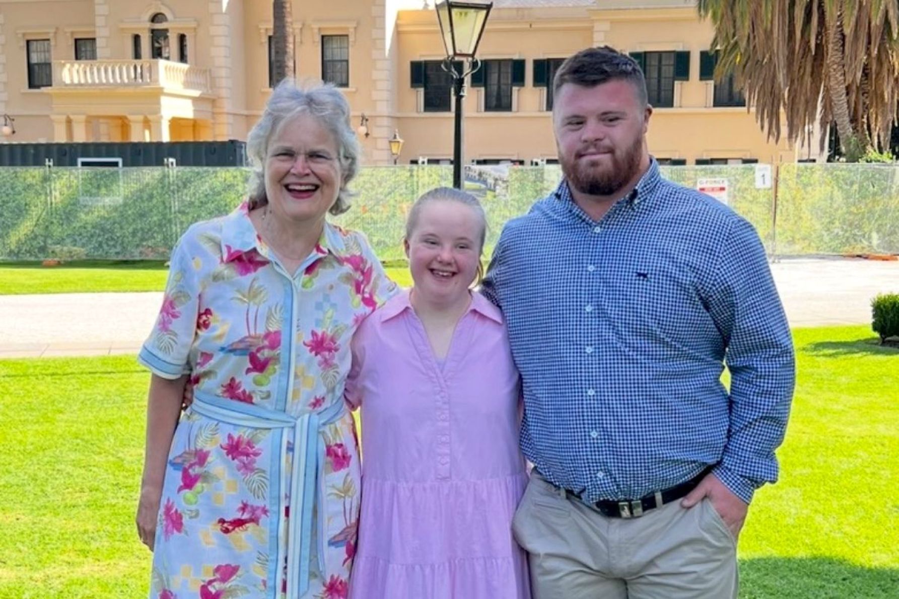 Governor Frances Adamson and Hugo Taheny with Hannah