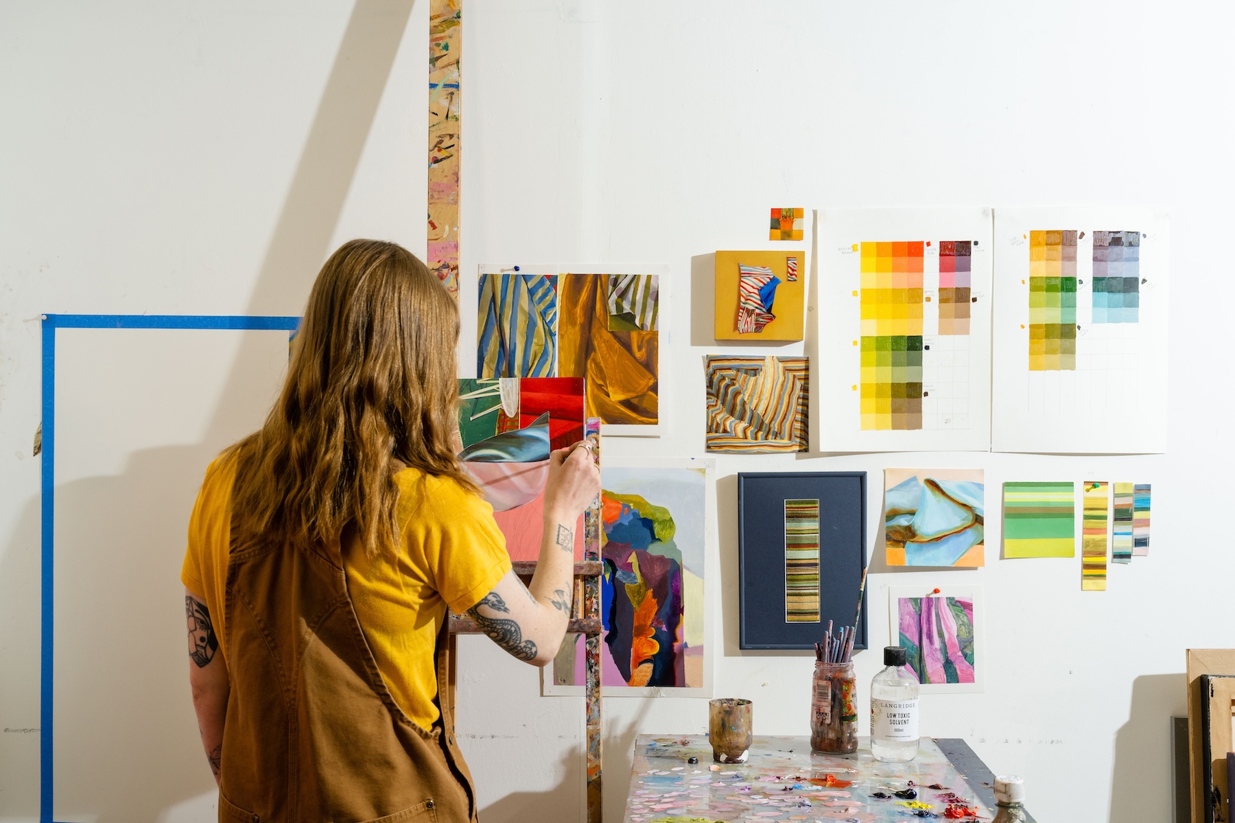 Charlotte Tatton at work in her space at Floating Goose Studios. 