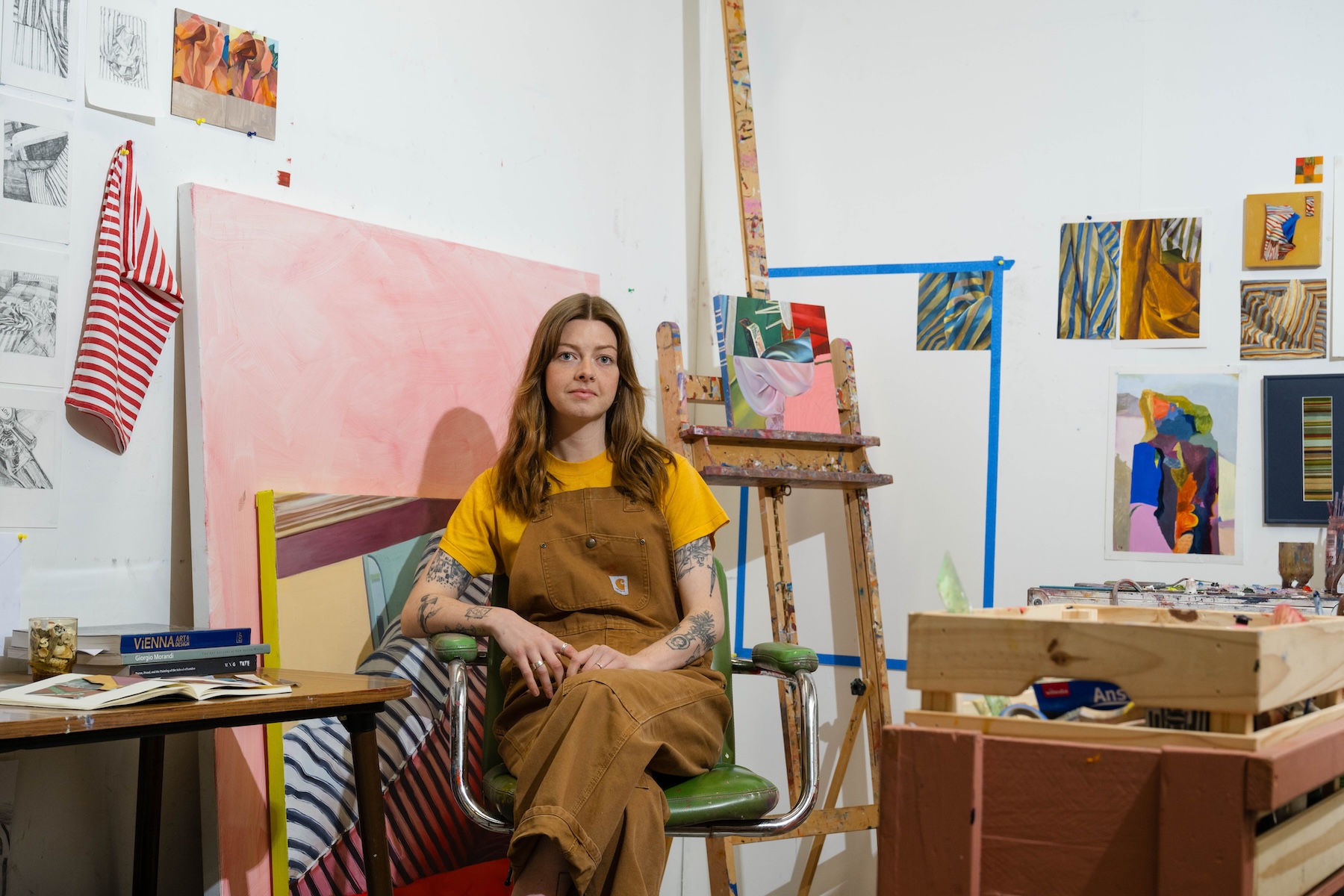 Charlotte Tatton at work in her space at Floating Goose Studios. Photo: Jack Fenby