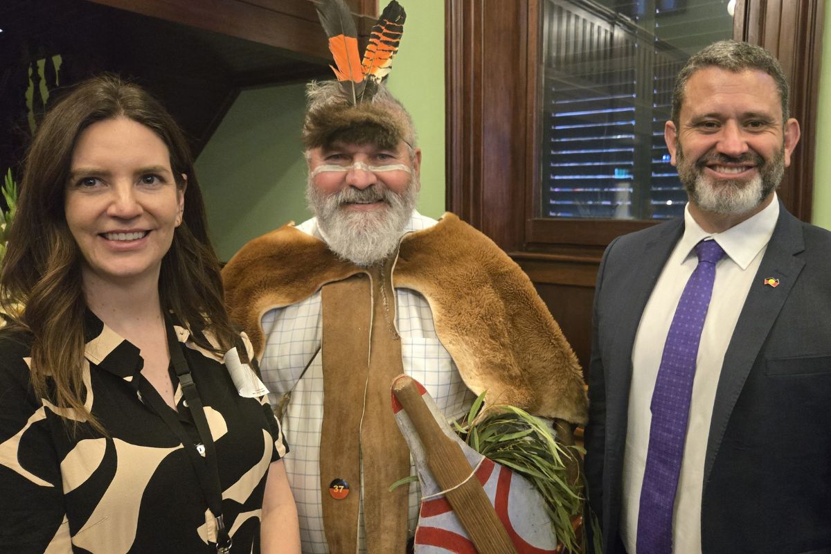 SAET Commissioner Leah Watkins, Michael O'Brien and Attorney-General Kyam Maher MLC