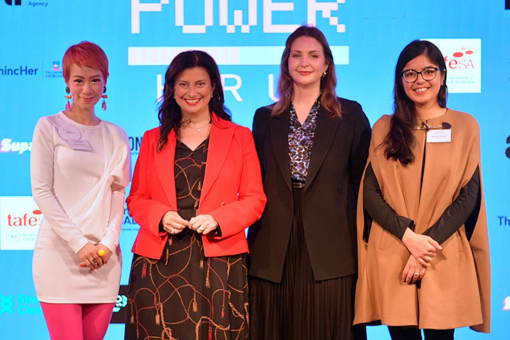 Onnie Chan, Small & Family Business Minister Andrea Michaels, Jasmin Ilic and Sanjam Kohli