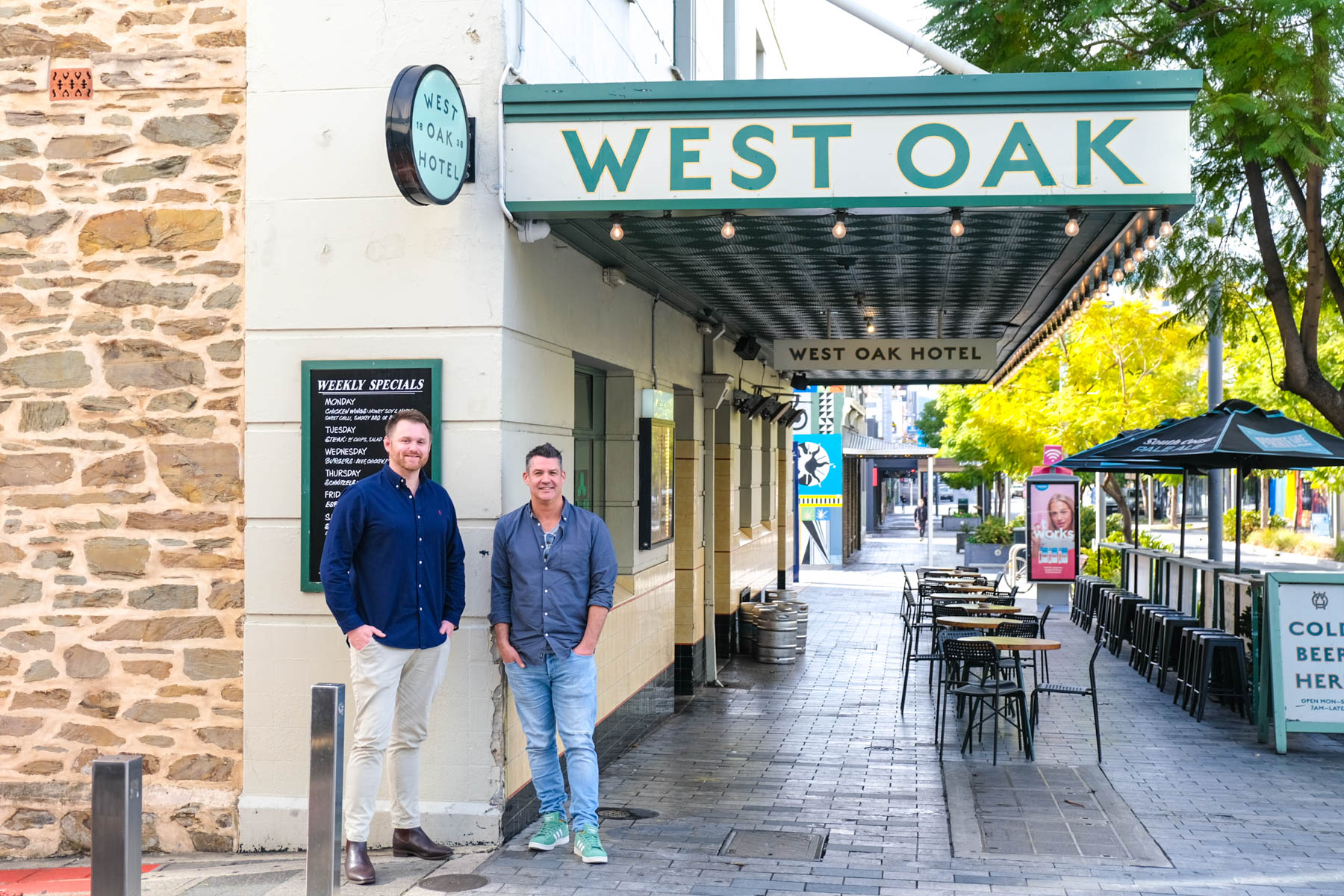 West Oak Hotel co-owners Timothy Read (left) and Tom Skipper (right). This picture: Claudia Dichiera. 