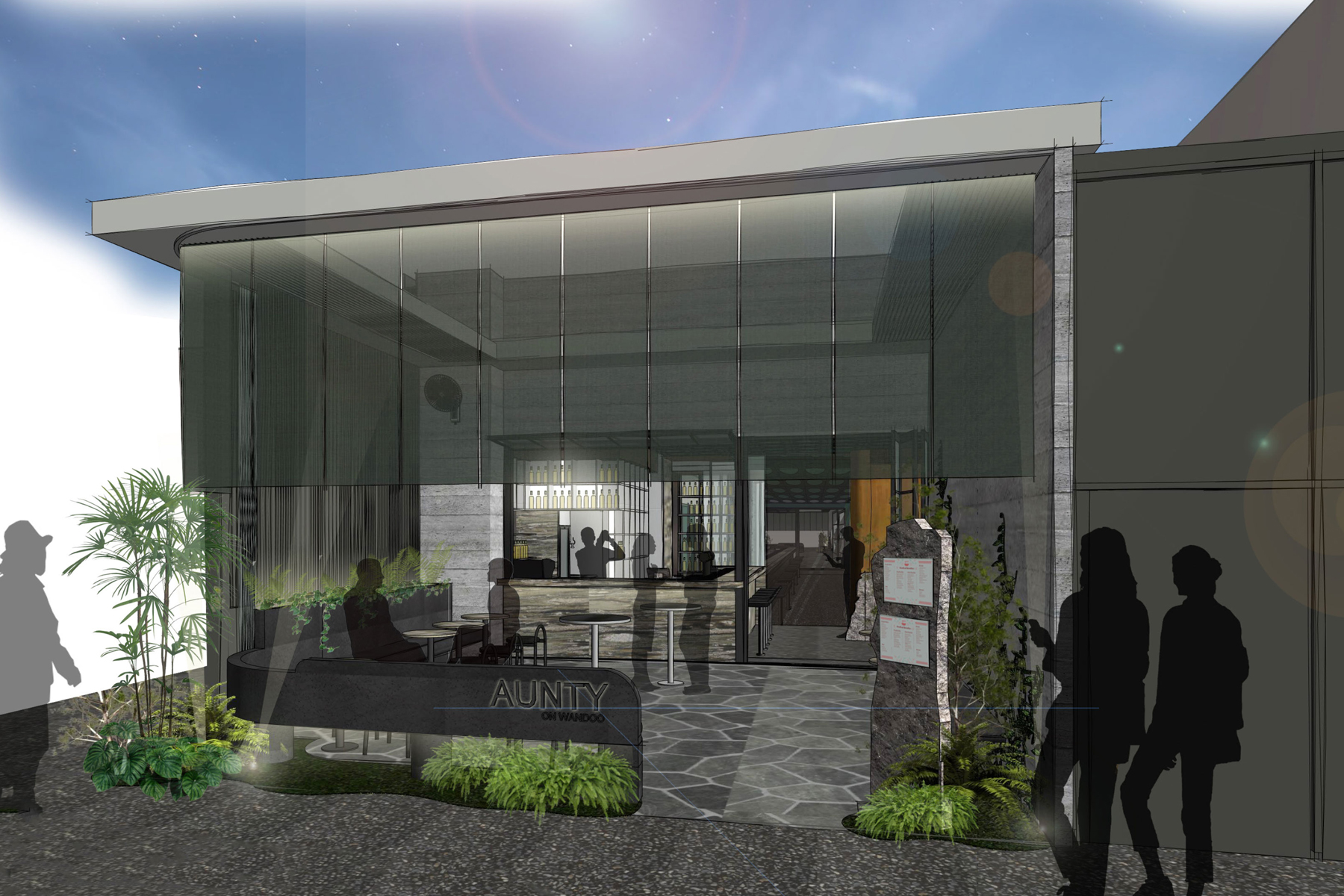 A render of Aunty's exterior | Credit: Clui Design