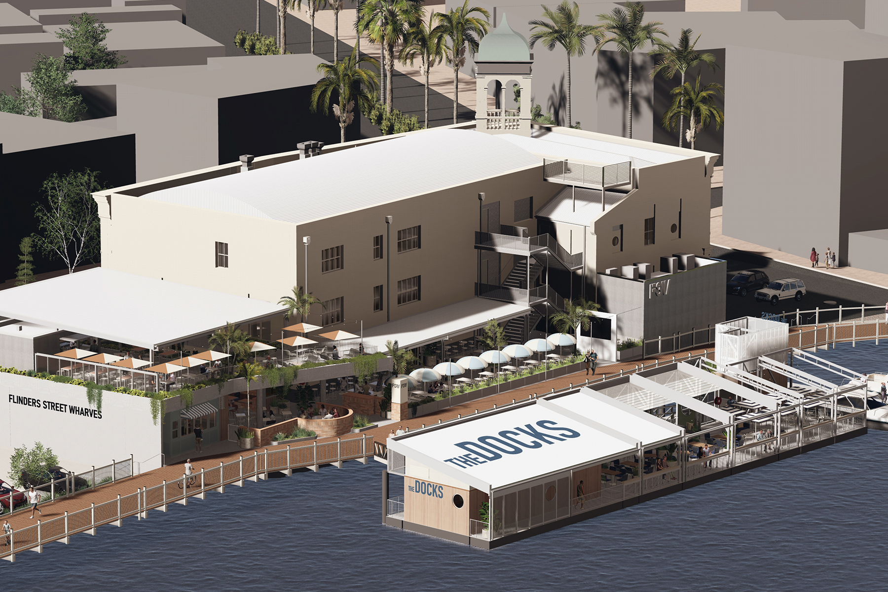 Flinders Street Wharves digital rendering