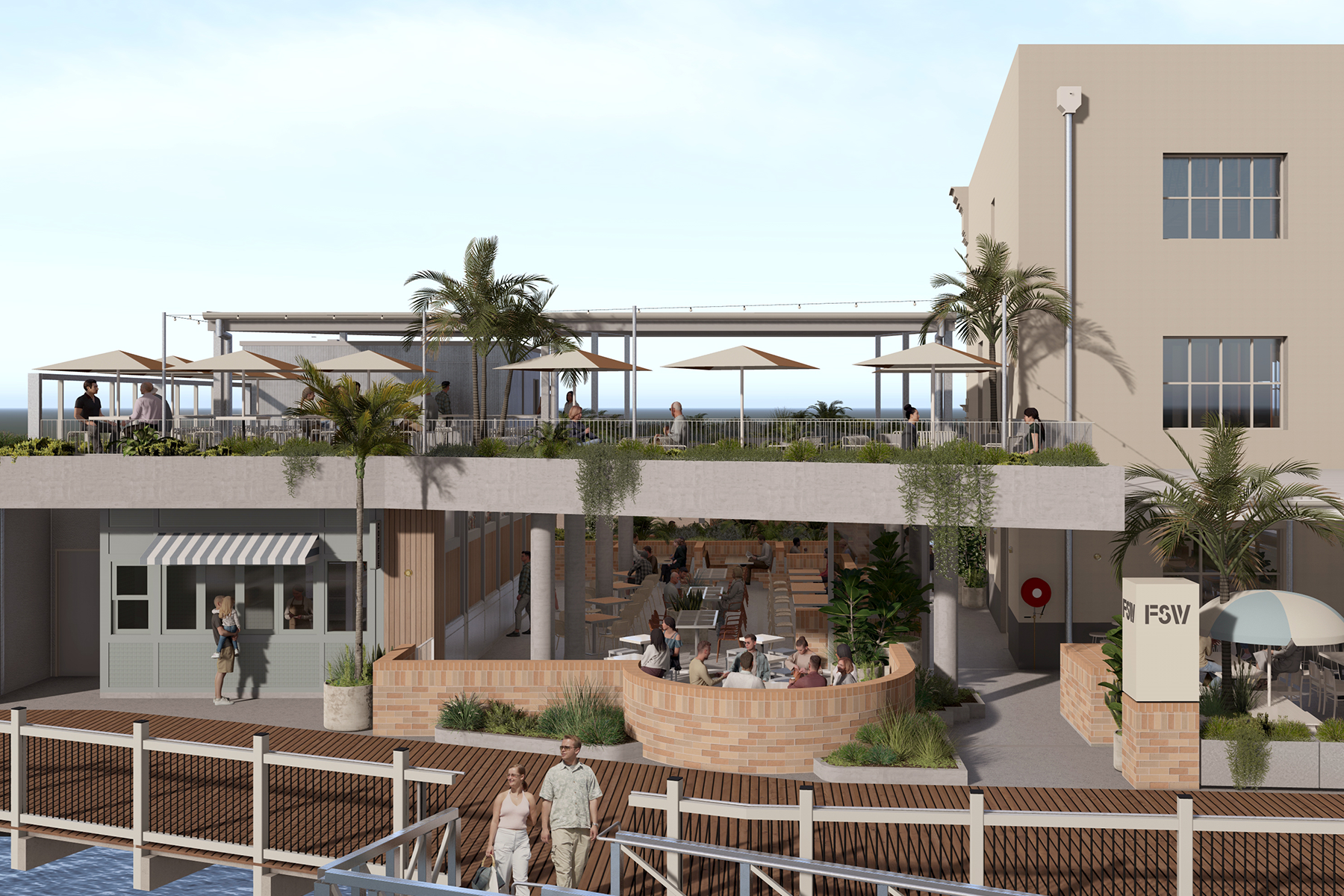 Flinders Street Wharves digital rendering