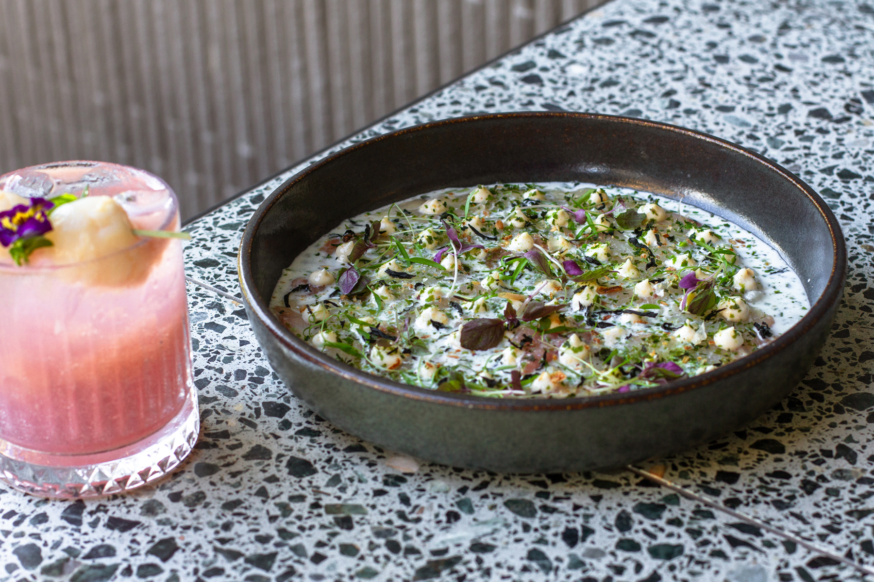 A plate of kingfish ceviche with wasabi emulsion from Bobby's Wine Bar & Espresso | Credit: James Frostick 