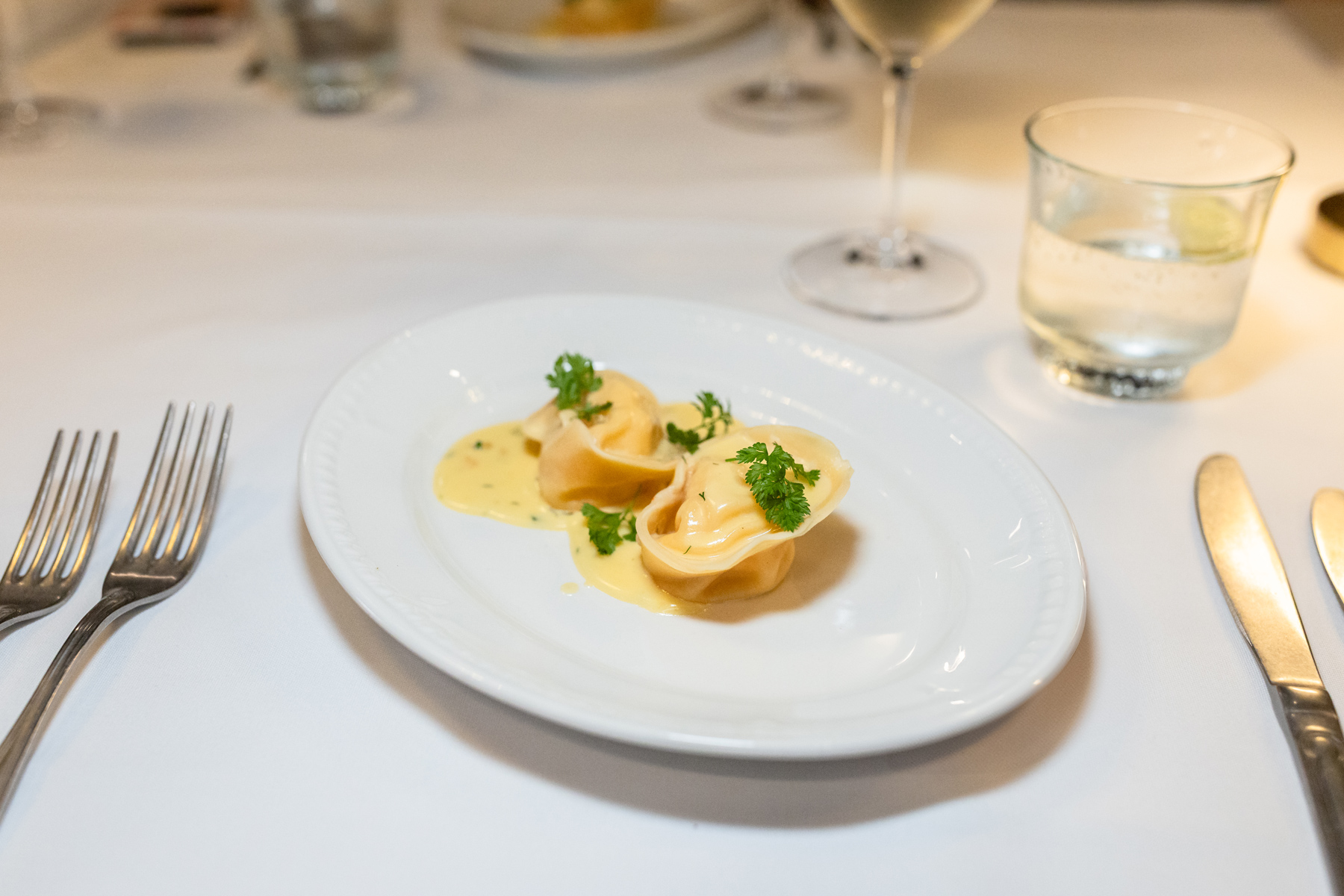 Moreton Bay bug and prawn tortellini, photo Jade Quinlivan Photography