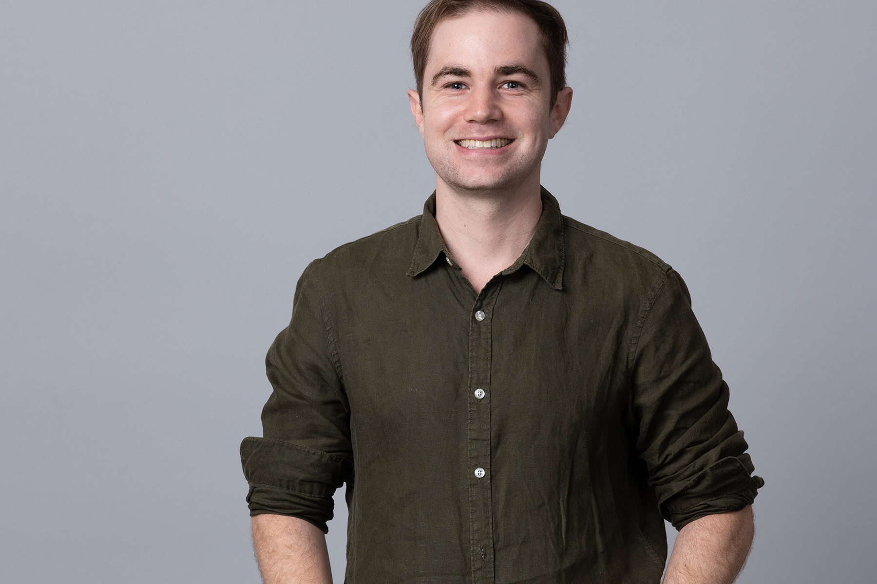 Dr Lachlan Harris in the lab at work. Photos: Supplied