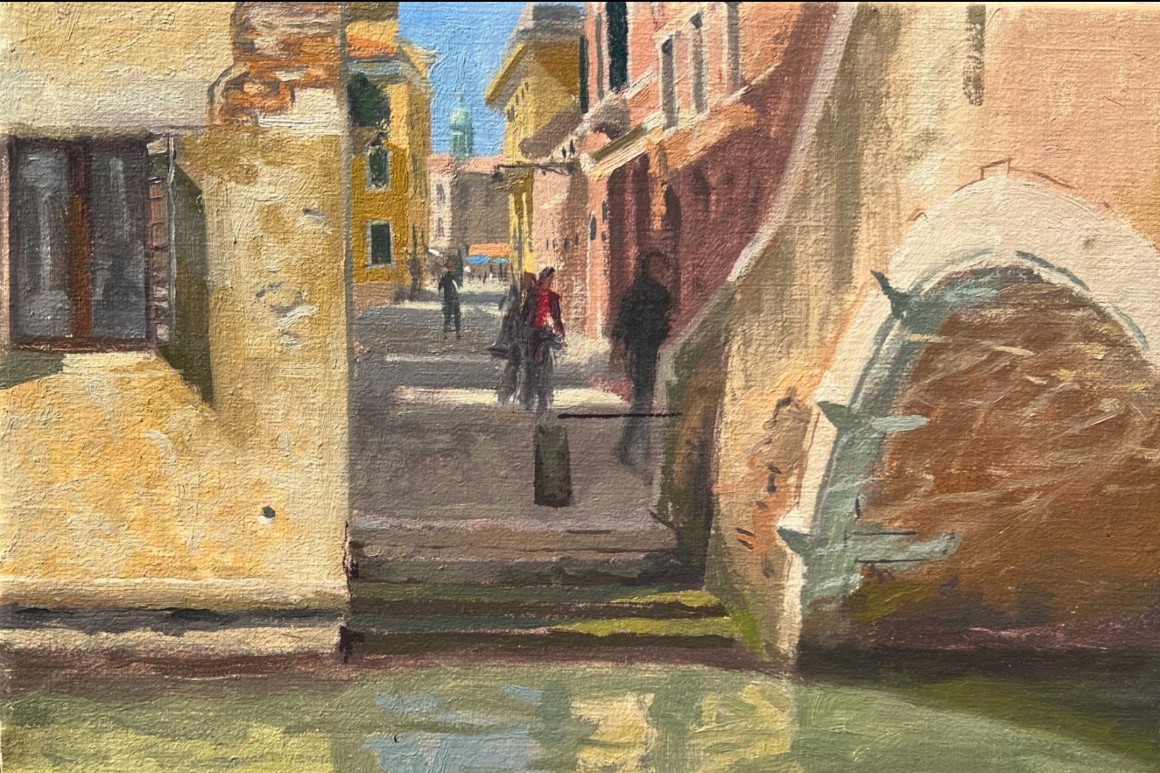 Detail from artwork Canal Effects, Venice, by David Henderson - one of the tantalising views of the famed Italian city that you will see in the artist's latest exhibition.