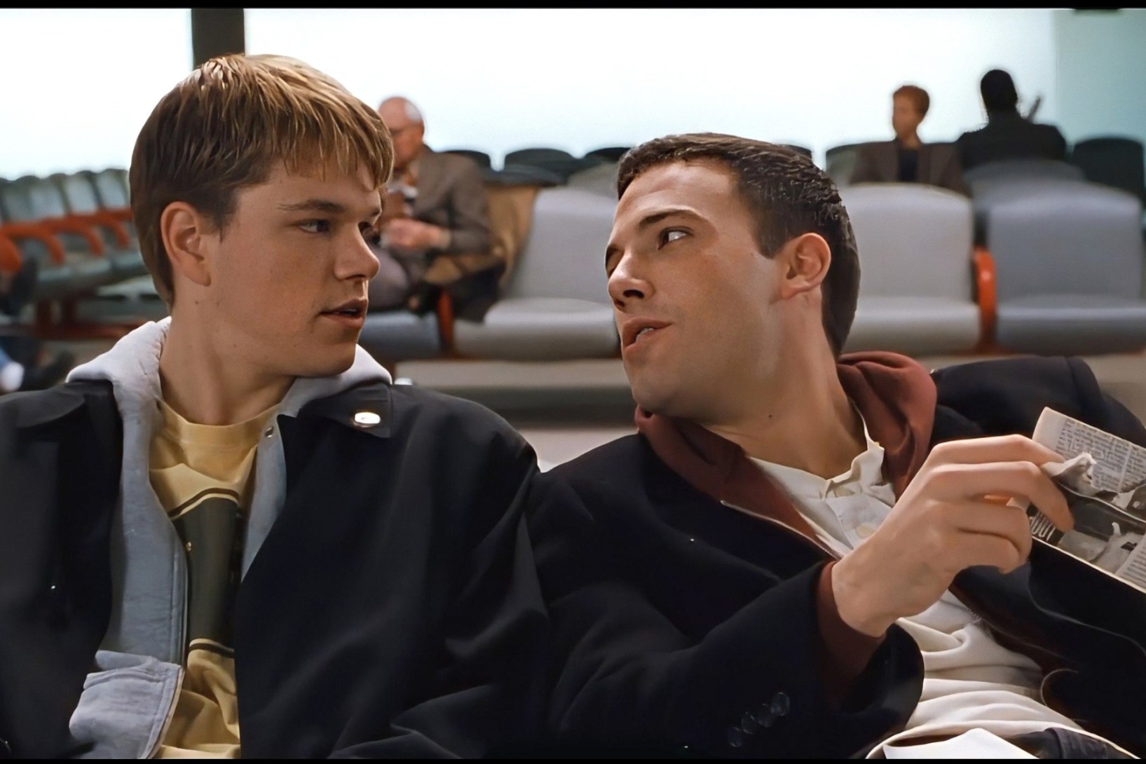 Youngsters Matt Damon and Ben Affleck in Kevin Smith's Dogma Resurrected!, - a remastered version of the 1999 comedy fantasy, Dogma.