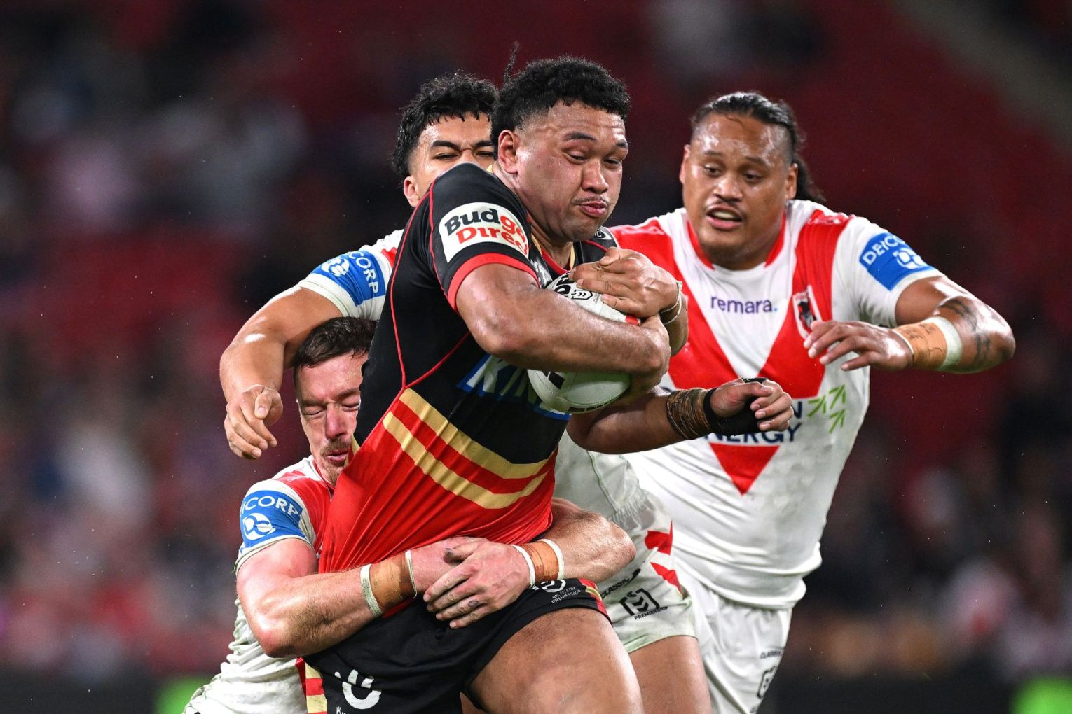Dolphins forward Kulikefu Finefeuiaki is on track to make his international debut for Tonga. Photo: Dave Hunt/AAP.