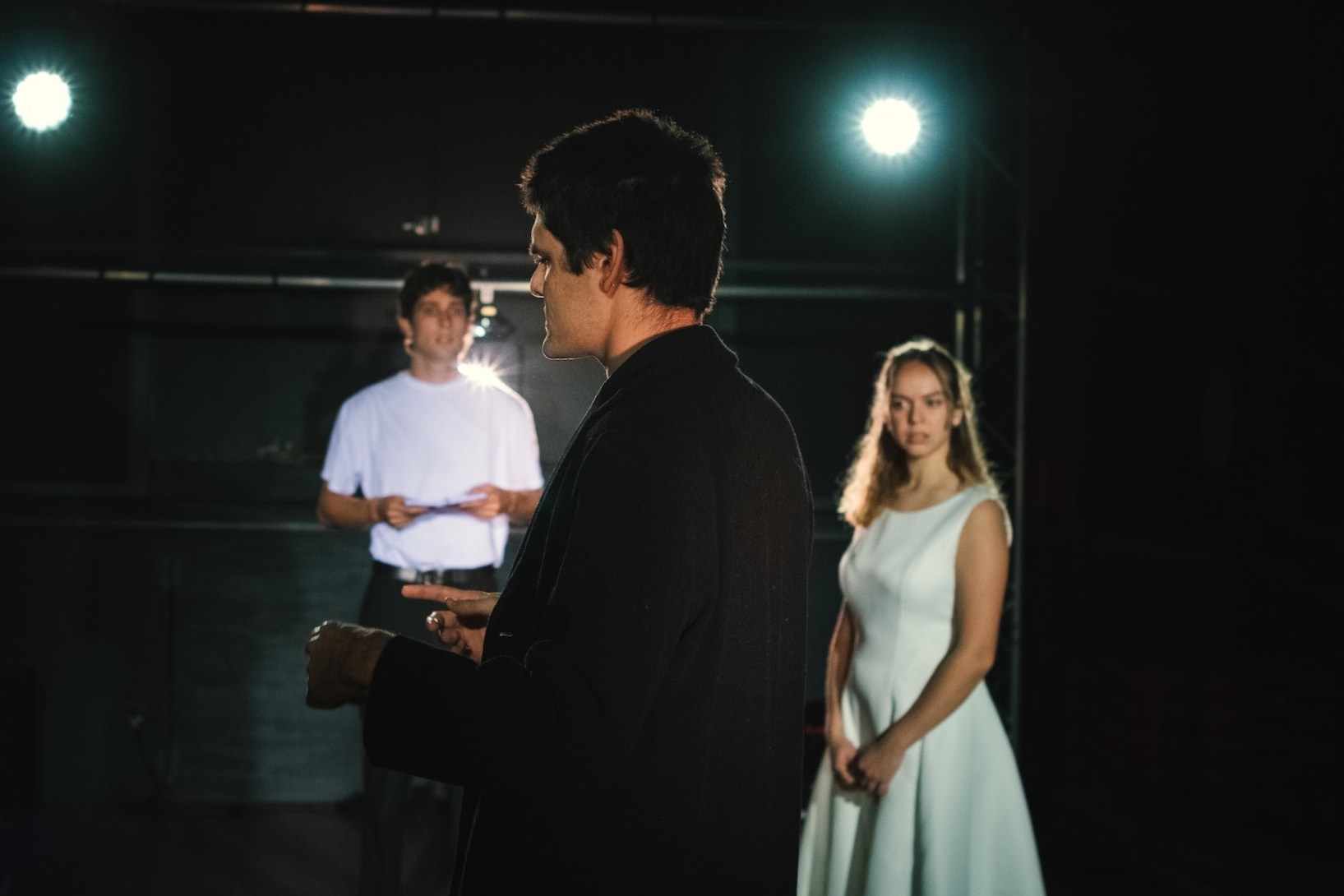 Furlon, Becker and Lafosse perform in Rotpunkt's debut production H in September 2024. Photo: Peter Tsimop