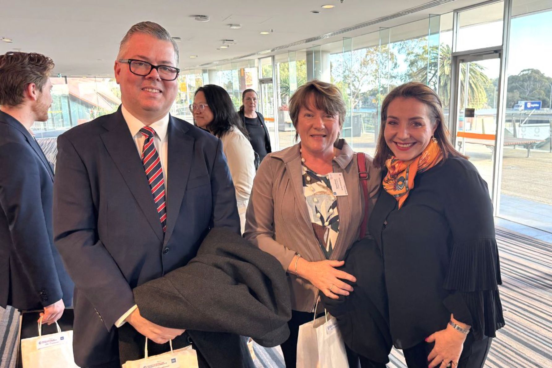 Michael Brown MP, Sylvie Clarke and Florence Masters