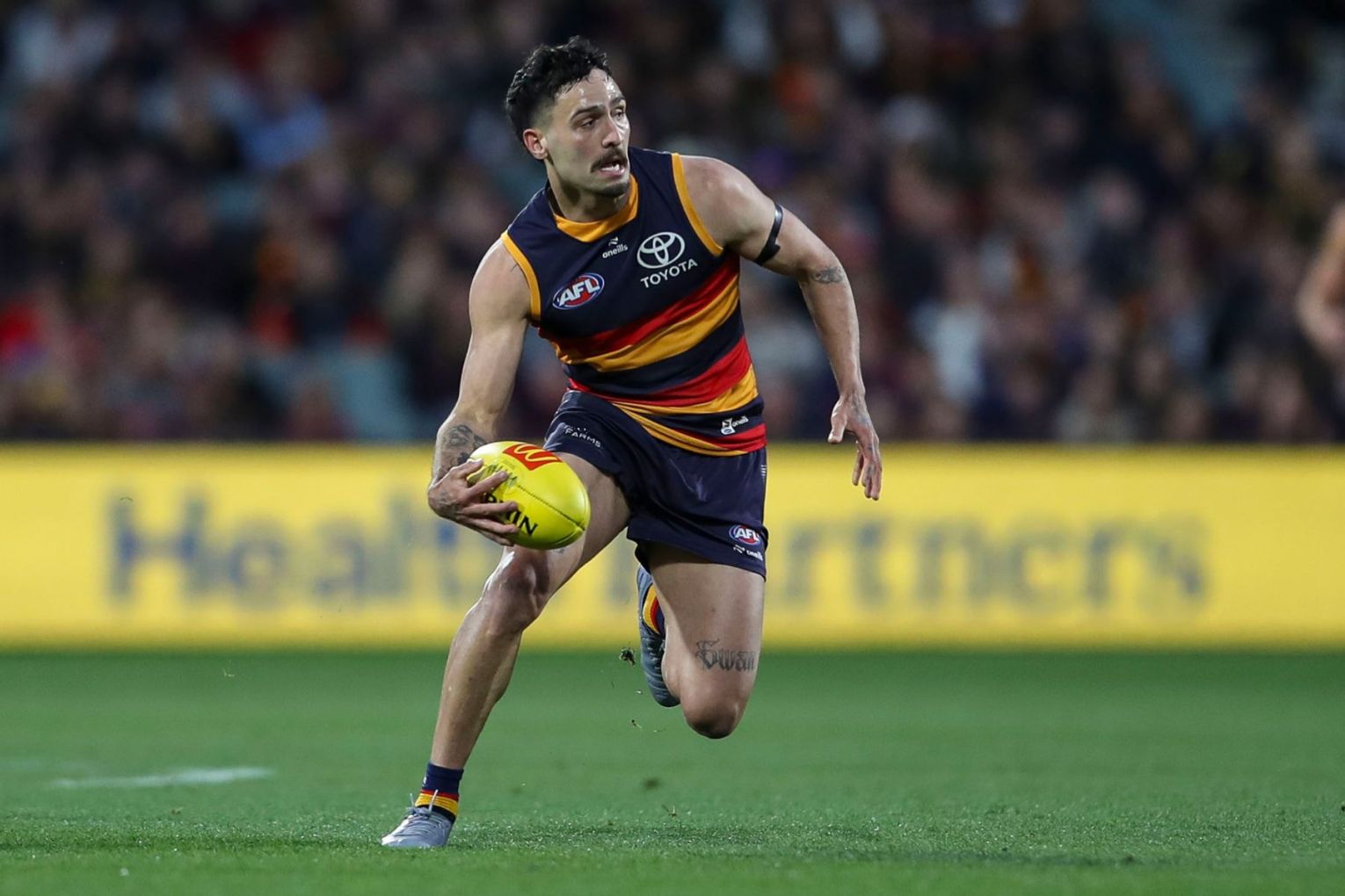 Adelaide's Izak Rankine could miss the AFL finals if found guilty of making a homophobic slur. Picture: Matt Turner/AAP Photos