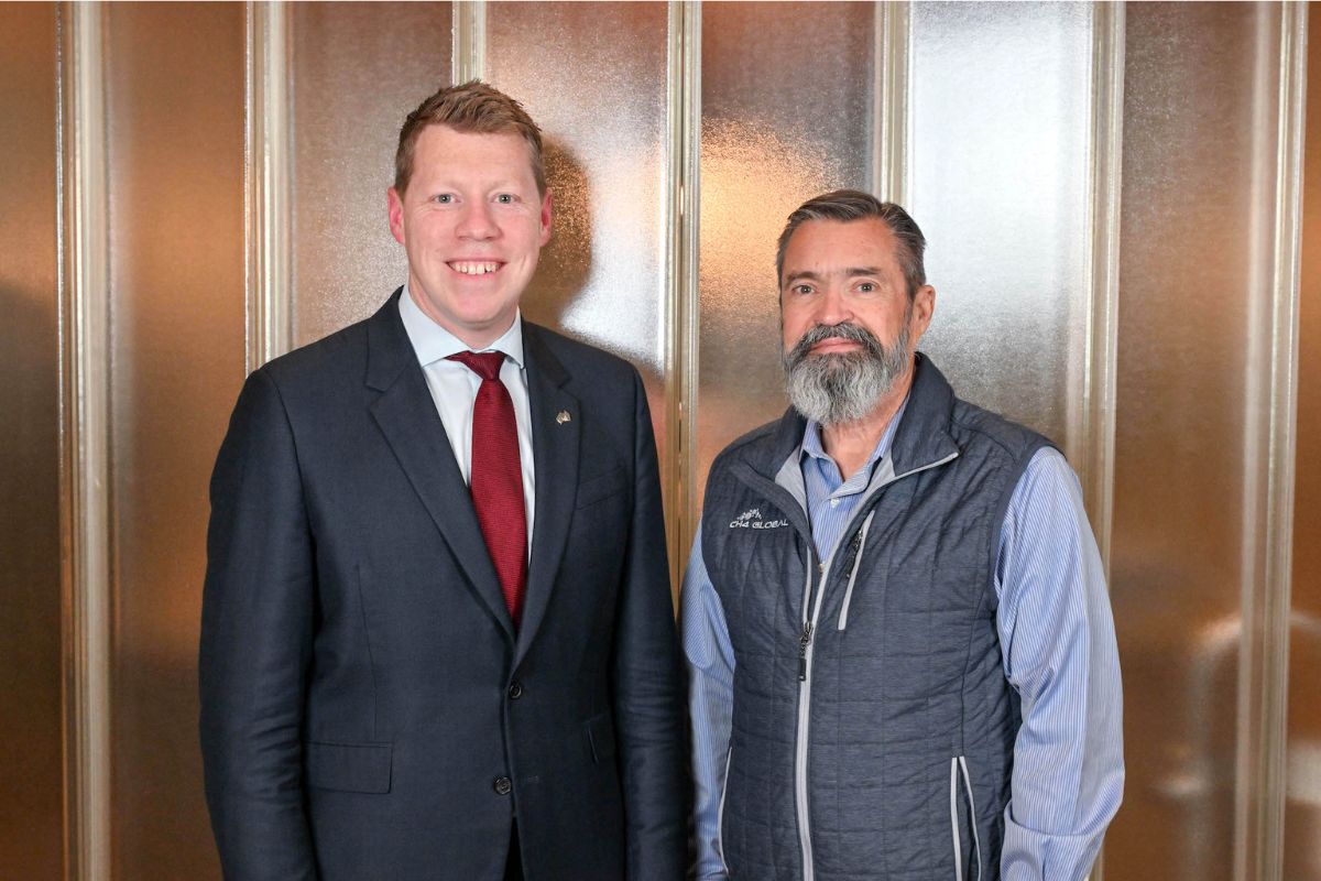 Trade and Investment Minister Joe Szakacs and Steve Meller