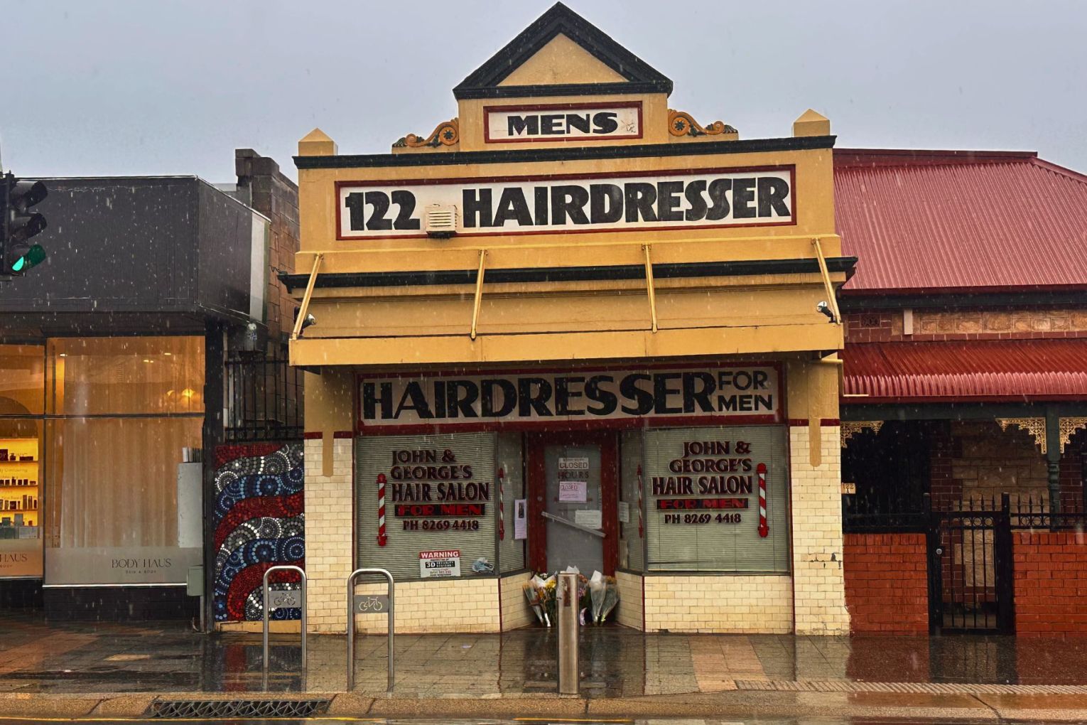 One half of John & George's Hair Salon has died. Photo: David Simmons/InDaily