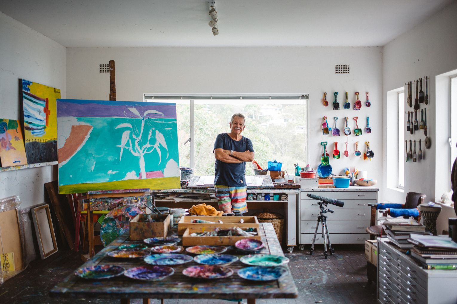 Ken Done in his home studio in Sydney. Photo: Luisa Brimble