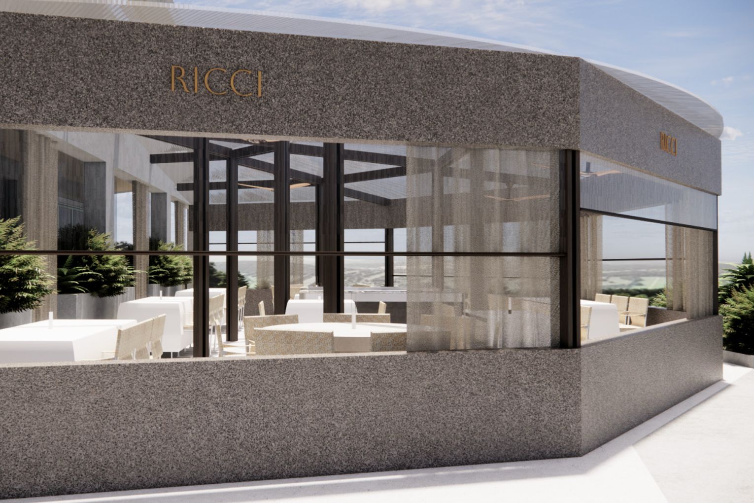 Render of Bar Ricci outside