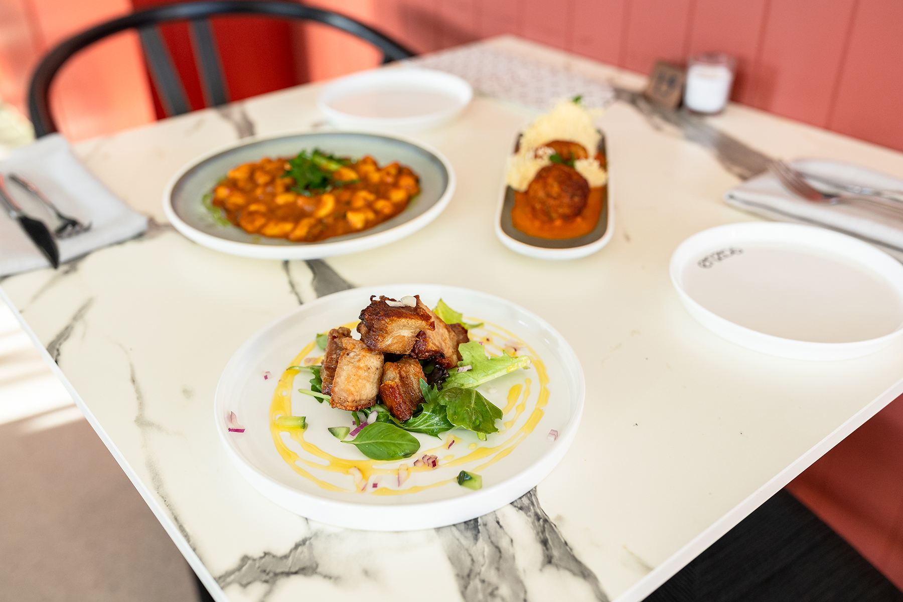 Pork belly at Enzo's Cucina, photo: Jade Quinlivan