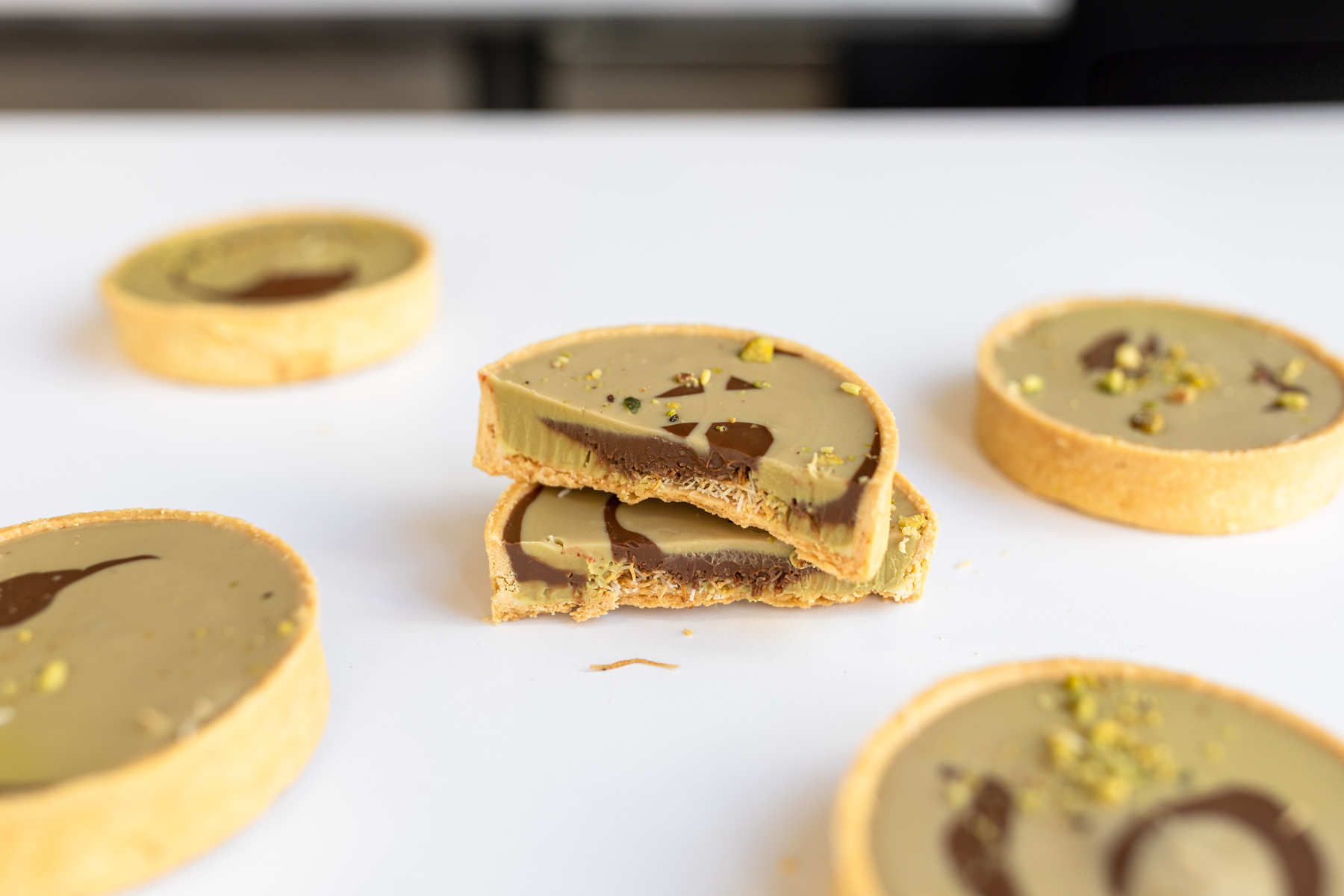 Dubai chocolate-inspired tart at Pistachio Dessert Haus, photo: Jade Quinlivan