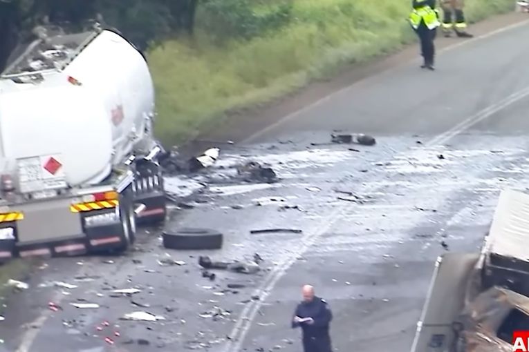 Thumbnail for Drivers die in fiery two-truck crash on major highway