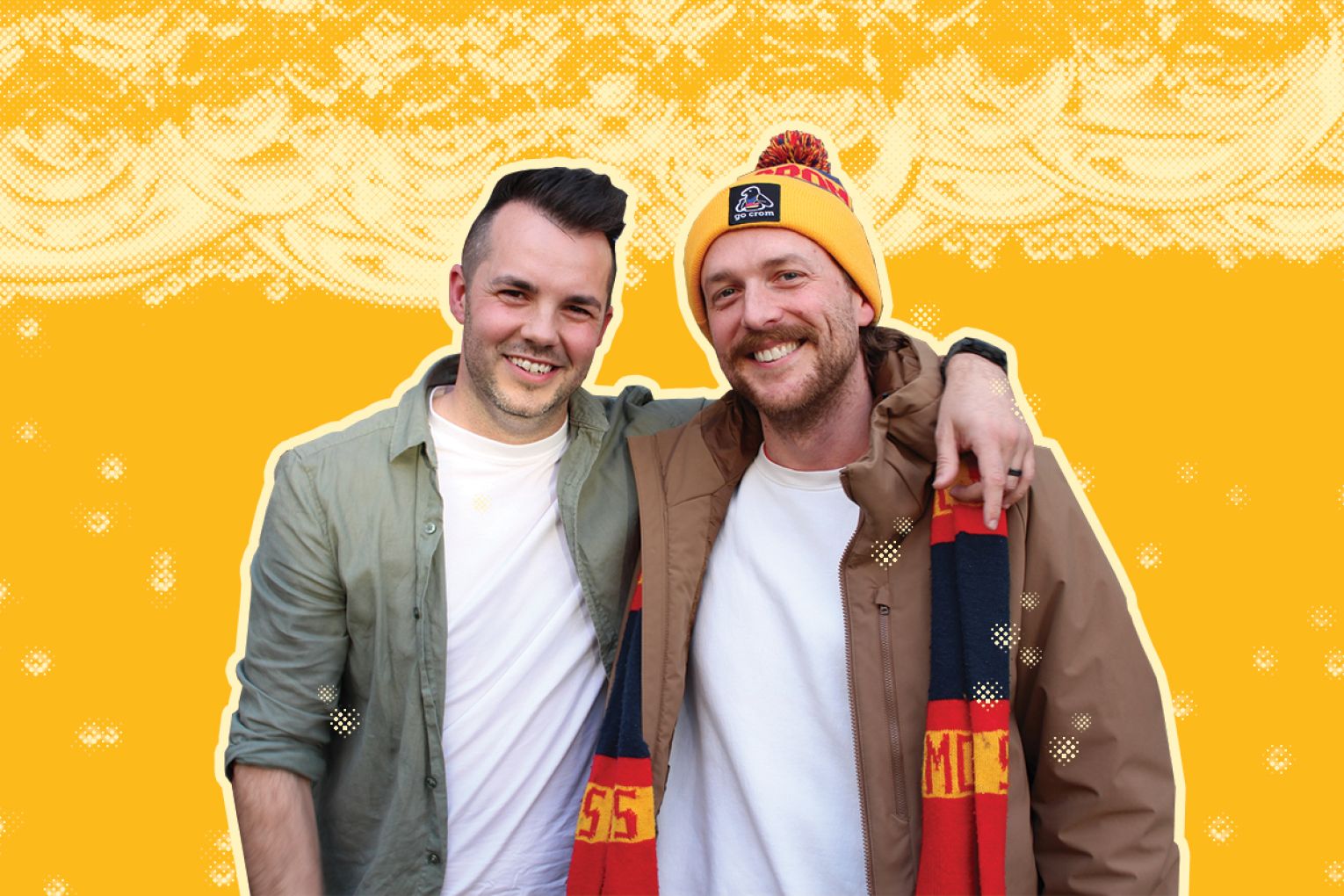 Adelaide Mail co-founders Dan Schmidt and Trent Bartlett. Photo: David Simmons/CityMag. Design: Jayde Vandborg/CityMag.