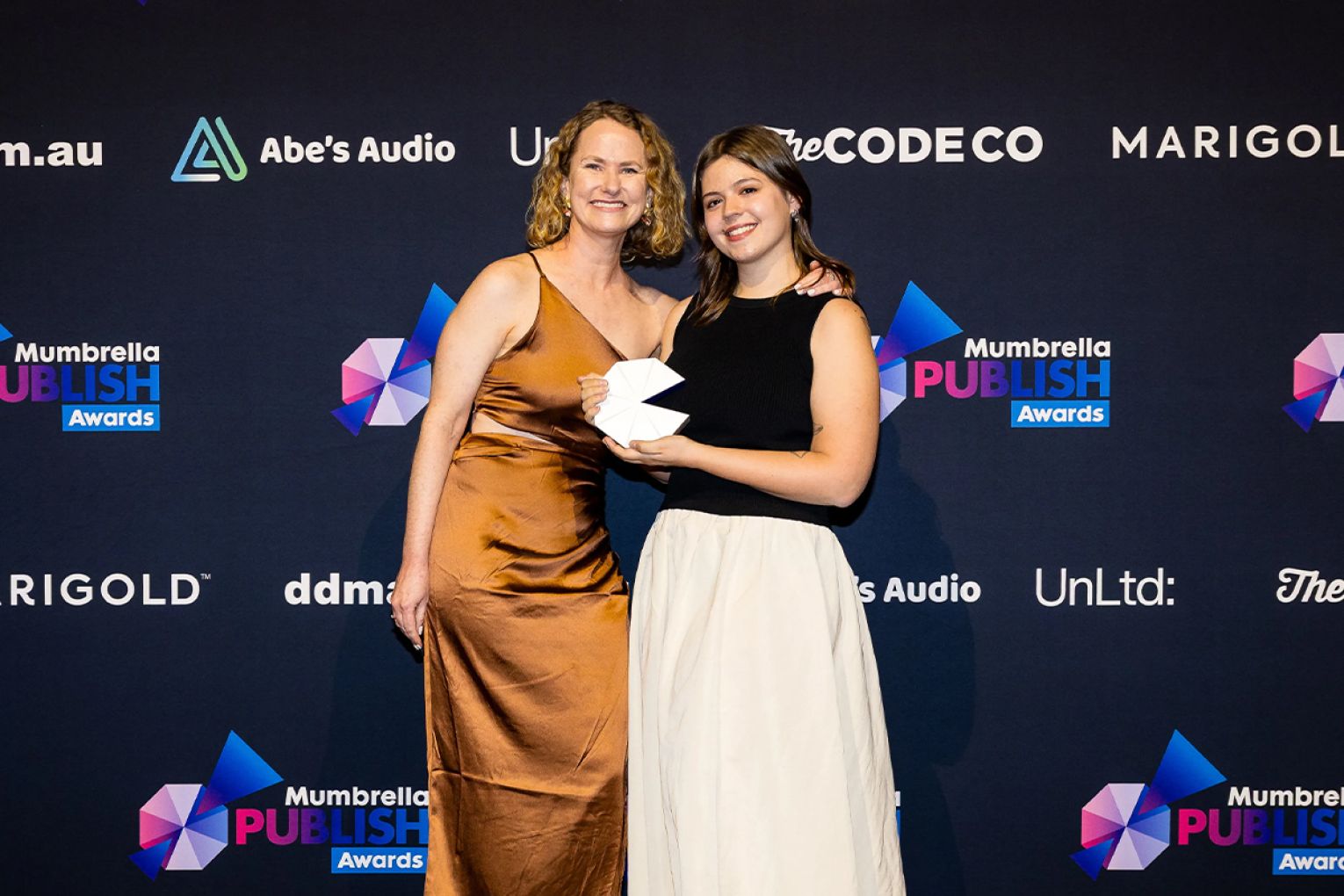 CityMag's lead graphic designer Jayde Vandborg after accepting the Magazine Cover of the Year award.