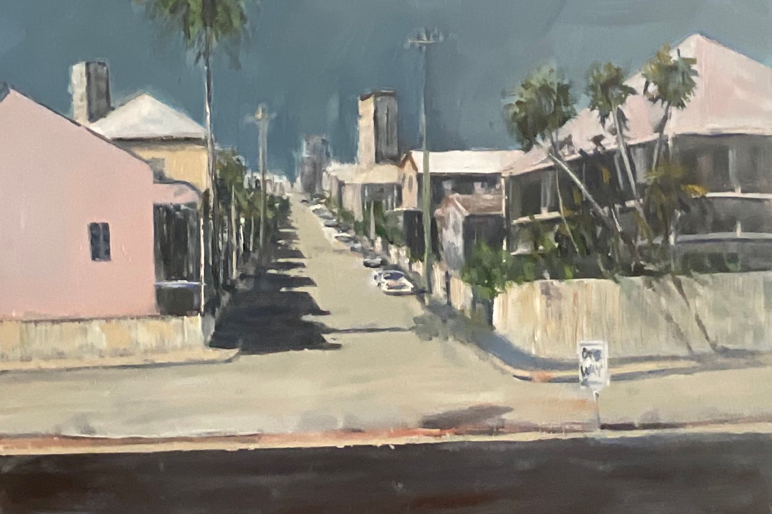 Artist John Swadling's painting, Isaac St. Spring Hill - A Brisbane Echo, is one of the finalists in the inaugural Queen's Wharf Brisbane Art Prize.