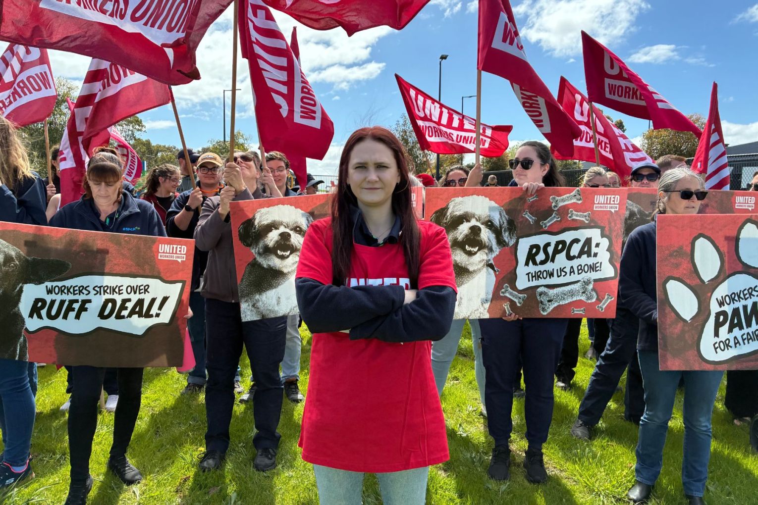RSPCA workers are asking the organisation to throw them a bone in pay negotiations. Photos: supplied. 