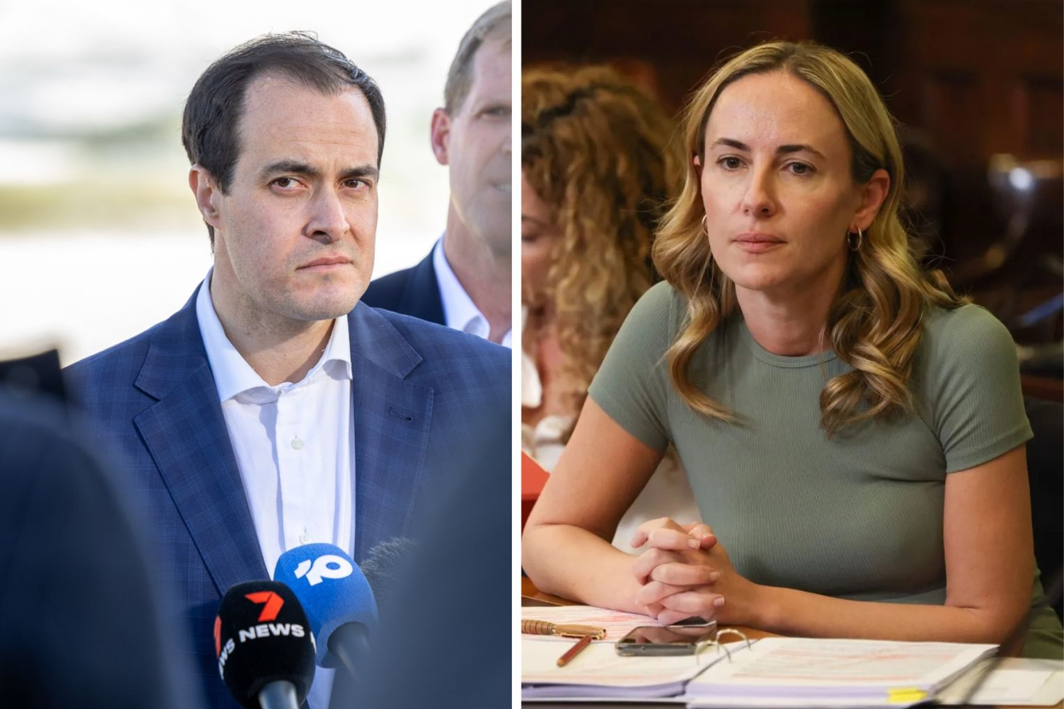Vincent Tarzia (left) has said the matter of abortion is up to individual members to vote, but Sarah Game (right) said this is an opportunity for his party. Left photo: Ben Kelly, right photo: Tony Lewis.