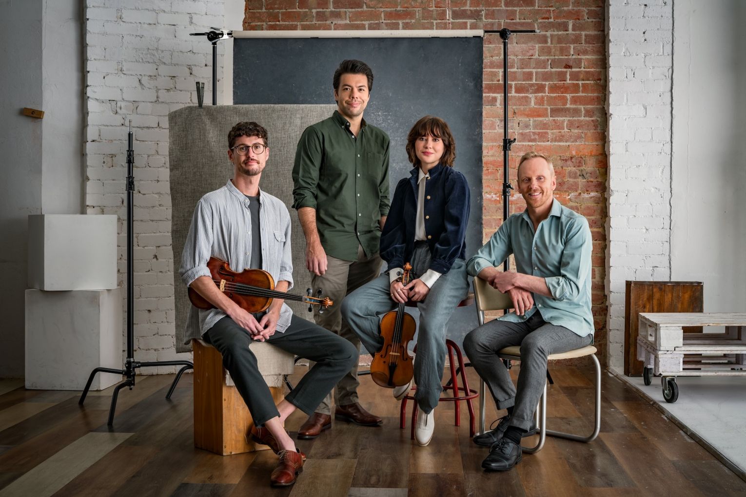 The current Australian String Quartet lineup: Dale Barltrop, Francesca Hiew, Christopher Cartlidge, Michael Dahlenburg. Photo: Jacqui Way / Supplied