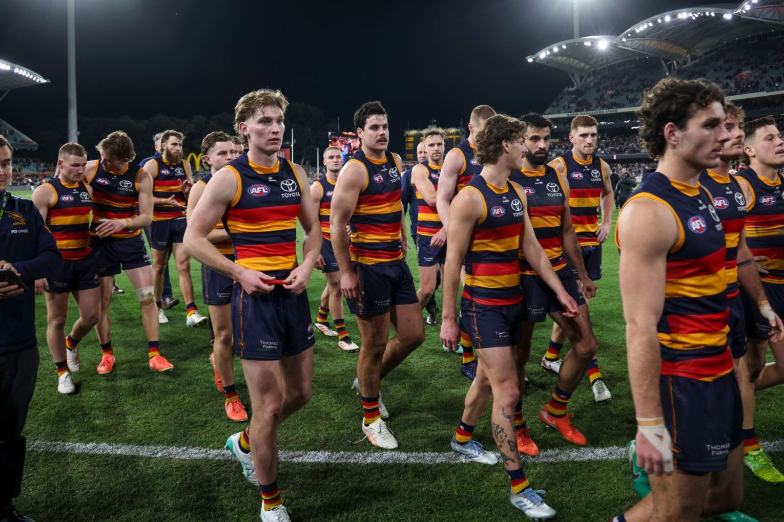 After being humbled by a qualifying loss, the Crows are staring at a slice of unwanted history. Picture: Matt Turner/AAP Photos