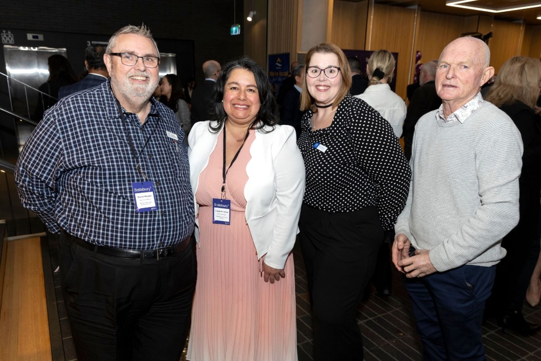 David Waylen, Elizabeth Varas and Salisbury councillors Kylie Grenfell and David Hood JP
