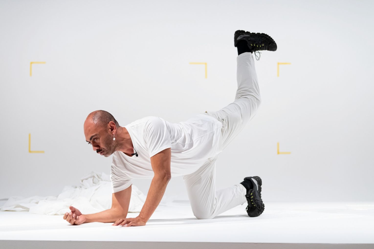 Brian Fuata, born Aotearoa New Zealand 1978, Errantucation (mist opportunities), 2021 / Performance improvisations commissioned for ‘The 10th Asia Pacific Triennial of Contemporary Art’ (APT10). QAGOMA, Brisbane, 2021. © the artist courtesy of artist and Sumer. Photo: C Callistemon / QAGOMA