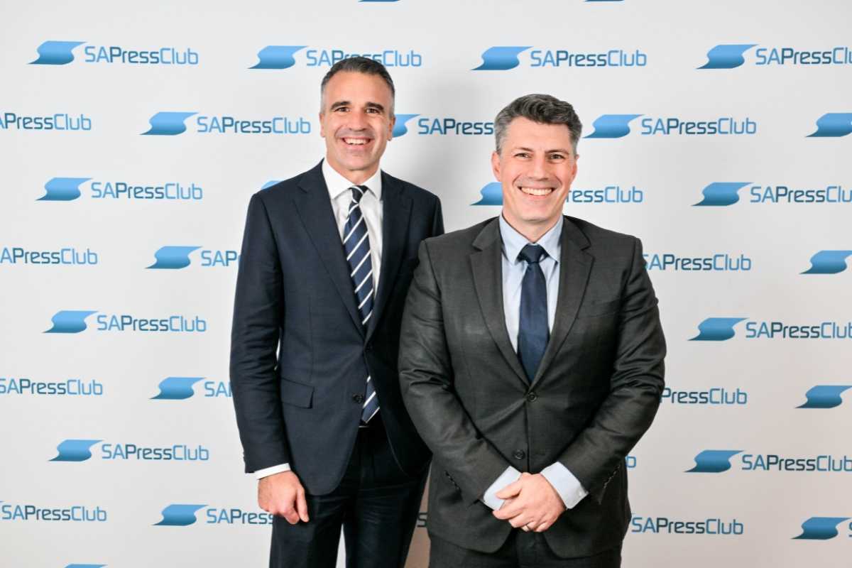 Premier Peter Malinauskas and Rory McClaren