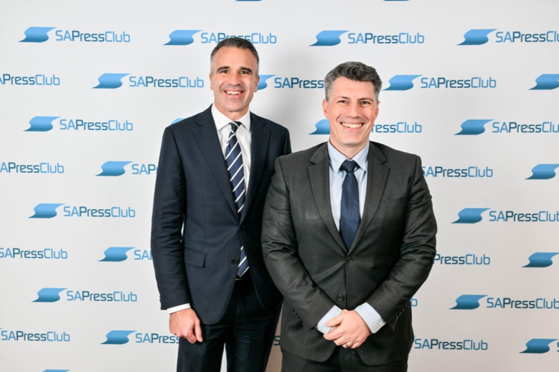 Premier Peter Malinauskas and Rory McClaren