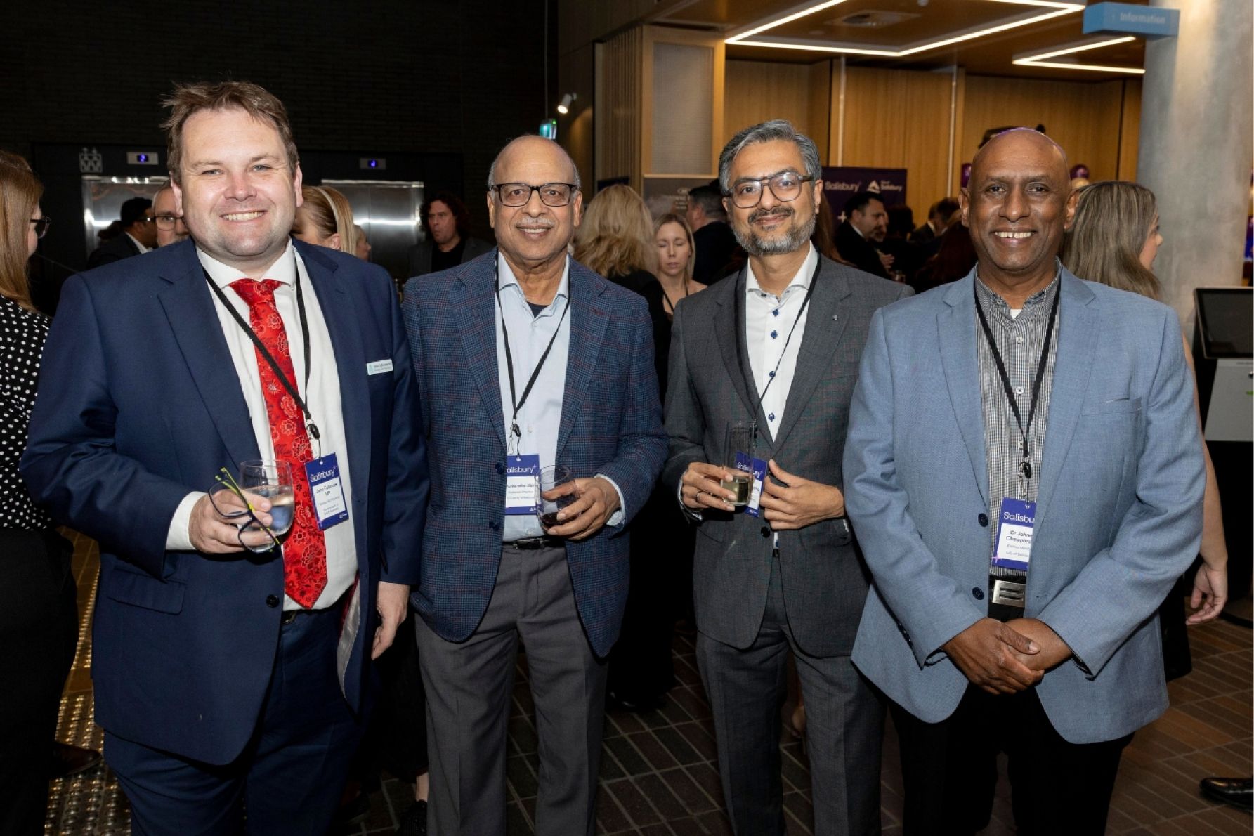 John Fulbrook MP, Purnendra Jain, Rohit Kodancha and Salisbury councillor Johnny Chewparsad