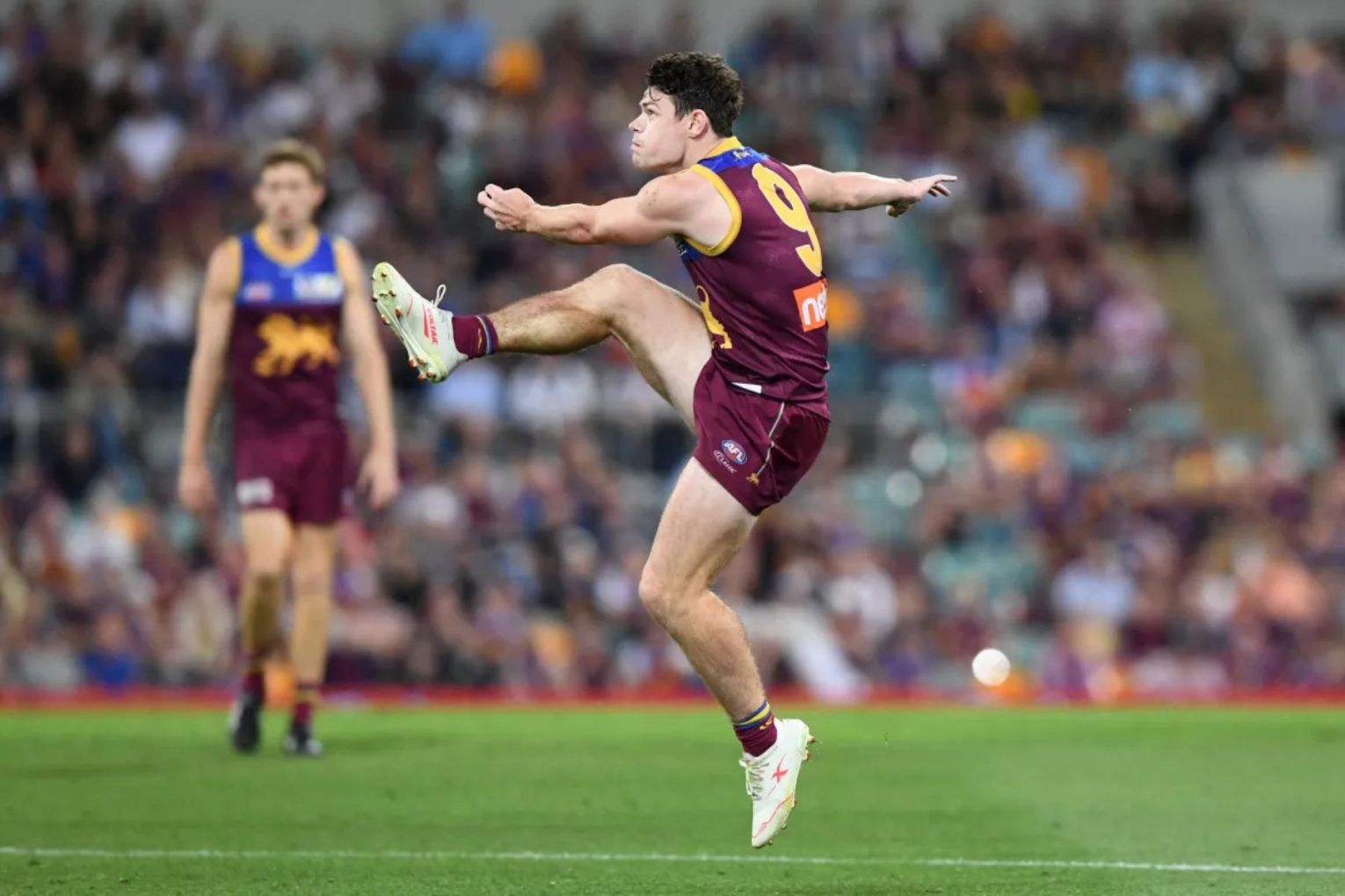 Brisbane's Lachie Neale will test his problem calf at training on Tuesday. Picture: AAP