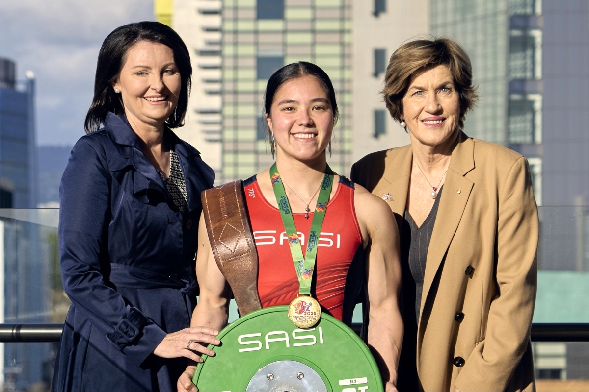 Nicolle Rantanen Reynolds, Kiana Elliott OLY and Christine McLoughlin AM
