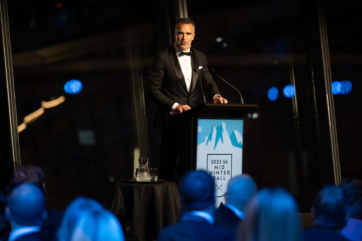 Premier Peter Malinauskas at the podium