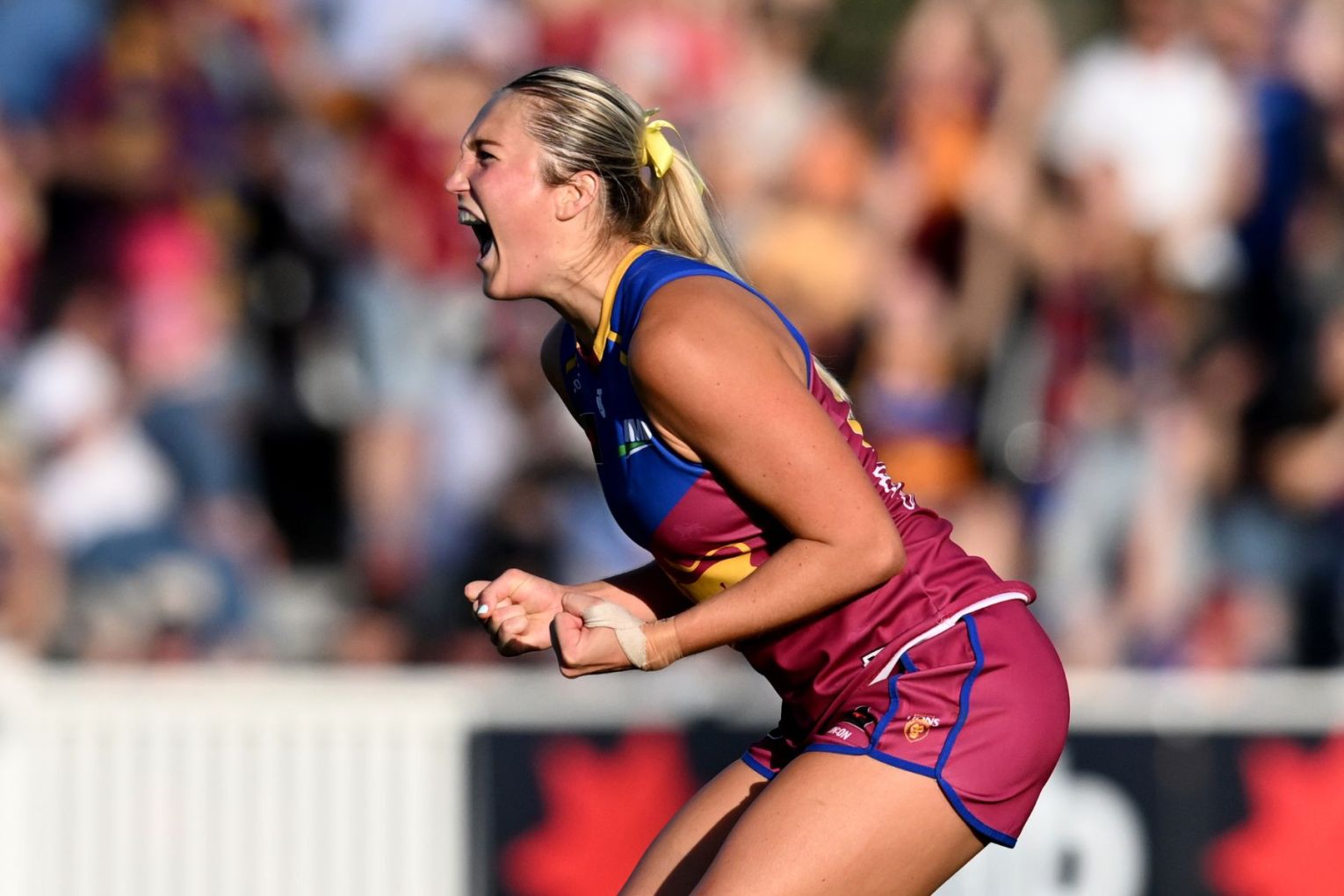 Taylor Smith's gifted late goal has given Brisbane a thrilling comeback win over Adelaide. Picture: Darren England/AAP Photos