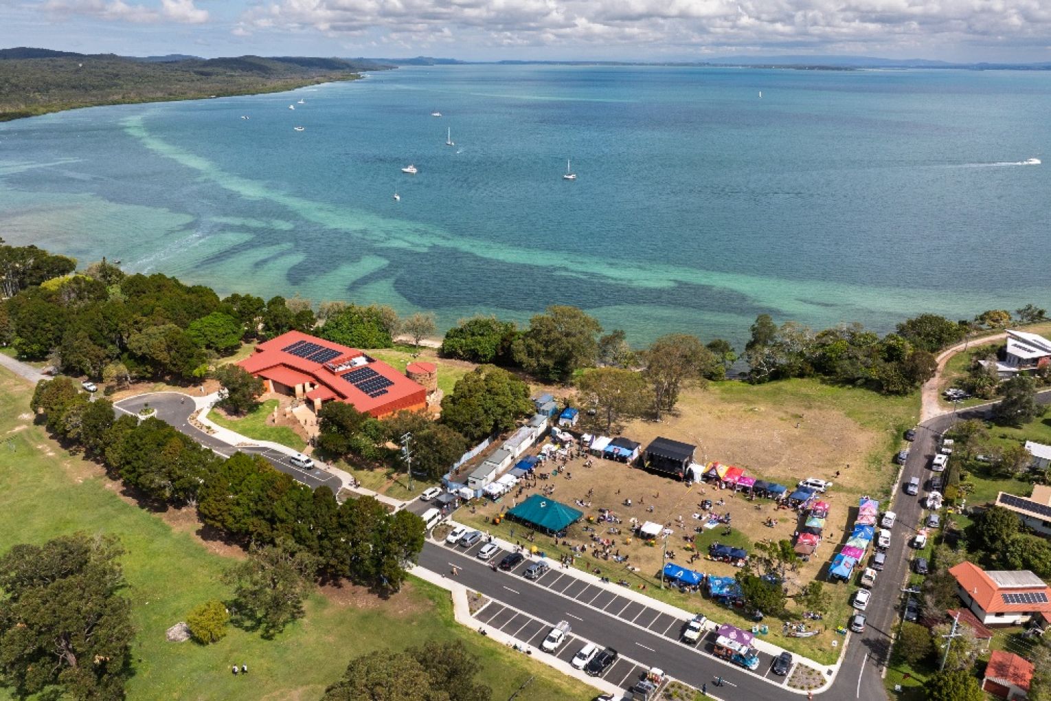 QUAMPI on North Stradbroke Island/Minjerribah is a showcase for Quandamooka art and culture. Photo: Alain Bouvier