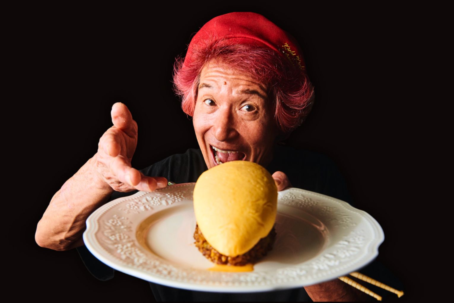 Motokichi with Omurice. This picture: Feast Mode Food Tours.