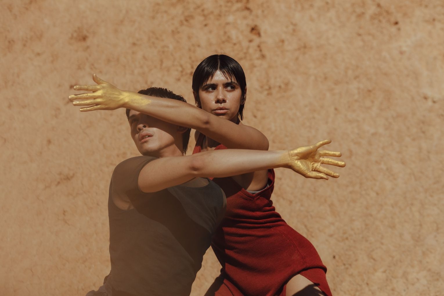 Zachary Lopez and Karra Nam perform in Two Blood. Photo: Jonathan VDK / Supplied